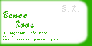 bence koos business card